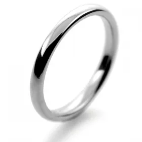 Slight or Soft Court Medium -   2mm Platinum Wedding Ring